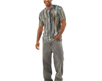 Heren-T-shirt met camouflageprint en natuurprint – zacht katoenen T-shirt met ronde hals, comfortabel shirt voor dagelijks gebruik