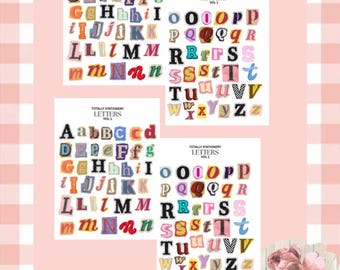 Tidskriftsbrevsklistermärken Ark 4 Ark | Journalföring | BUJO | JunkJournal | Planerare | Scrapbooking