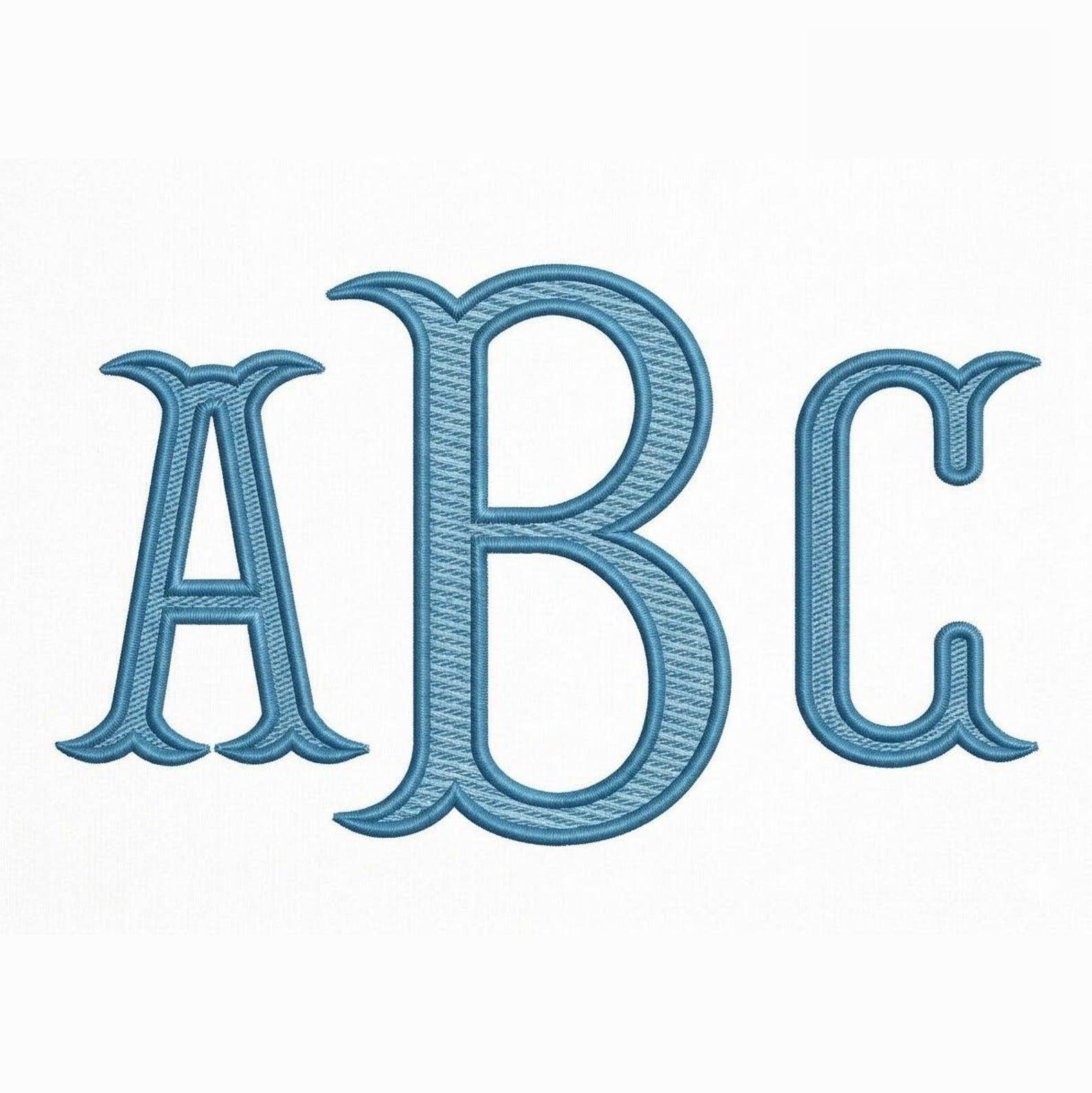 Fishtail Monogram Embroidery Font, 5 Sizes 9 Formats + BX, Fishtail ...