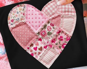 10 Valentines Heart Patchwork Png, Valentine Heart Png, Valentines Day Heart Png, Heart Patchwork, Retro Valentine Png, Digital download