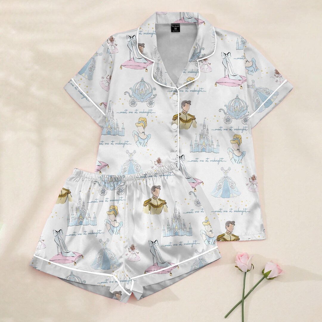 Meet Me at Midnight Cinderella Pajamas Set, Watercolor Cinderella Pjs ...