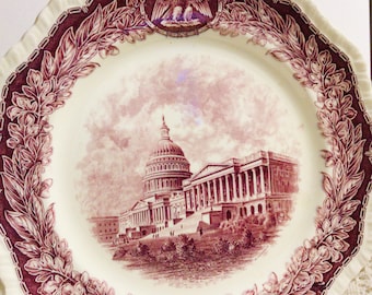 Mason’s Dinner Plate George Washington The Capitol Mulberry