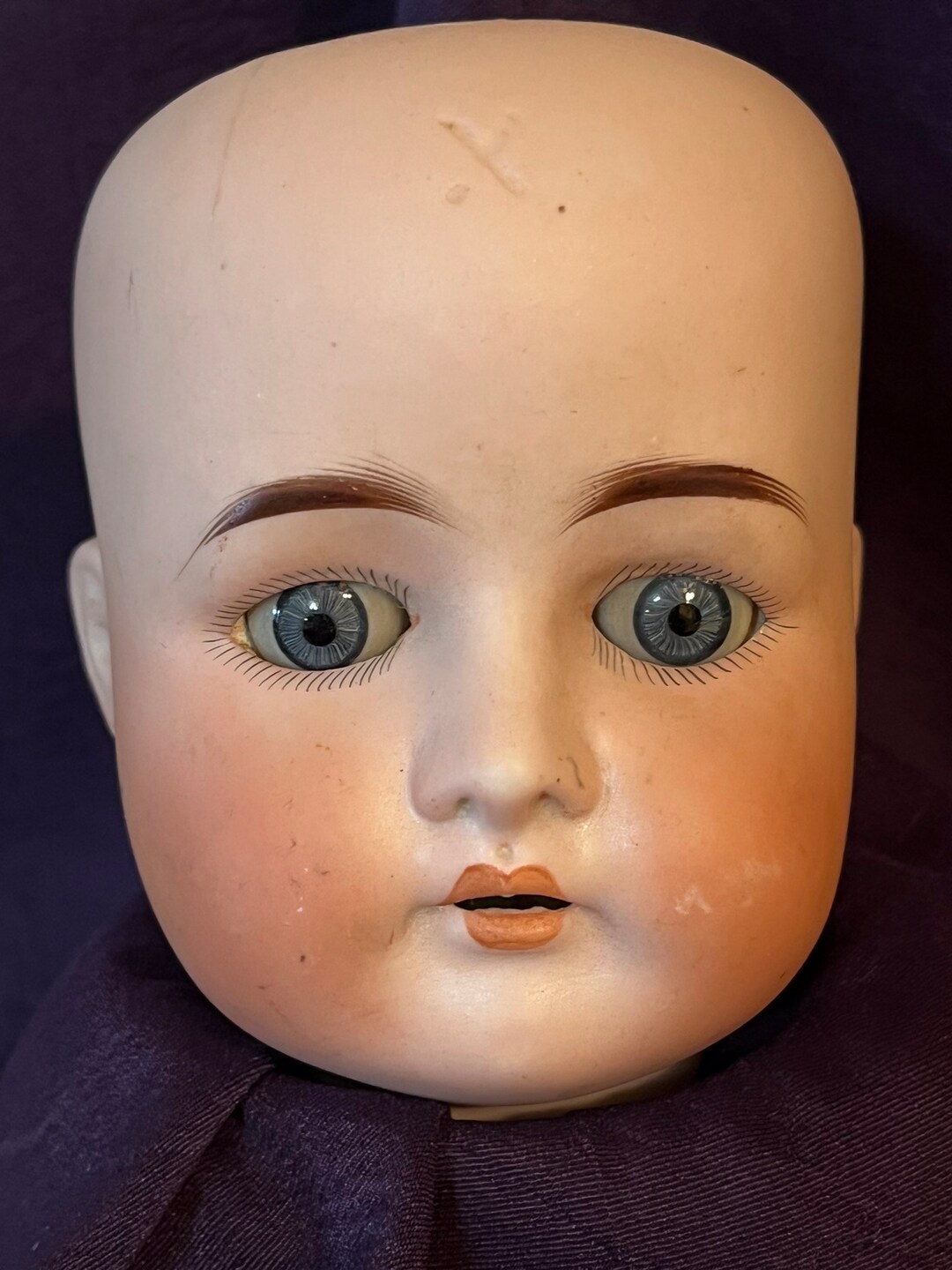 German Antique Porcelain Doll Head Replacement Open Close Eyes 1912 Etsy