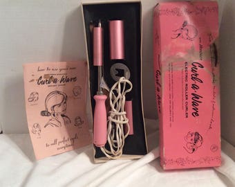 Pink Curling Iron Original Box and Directions