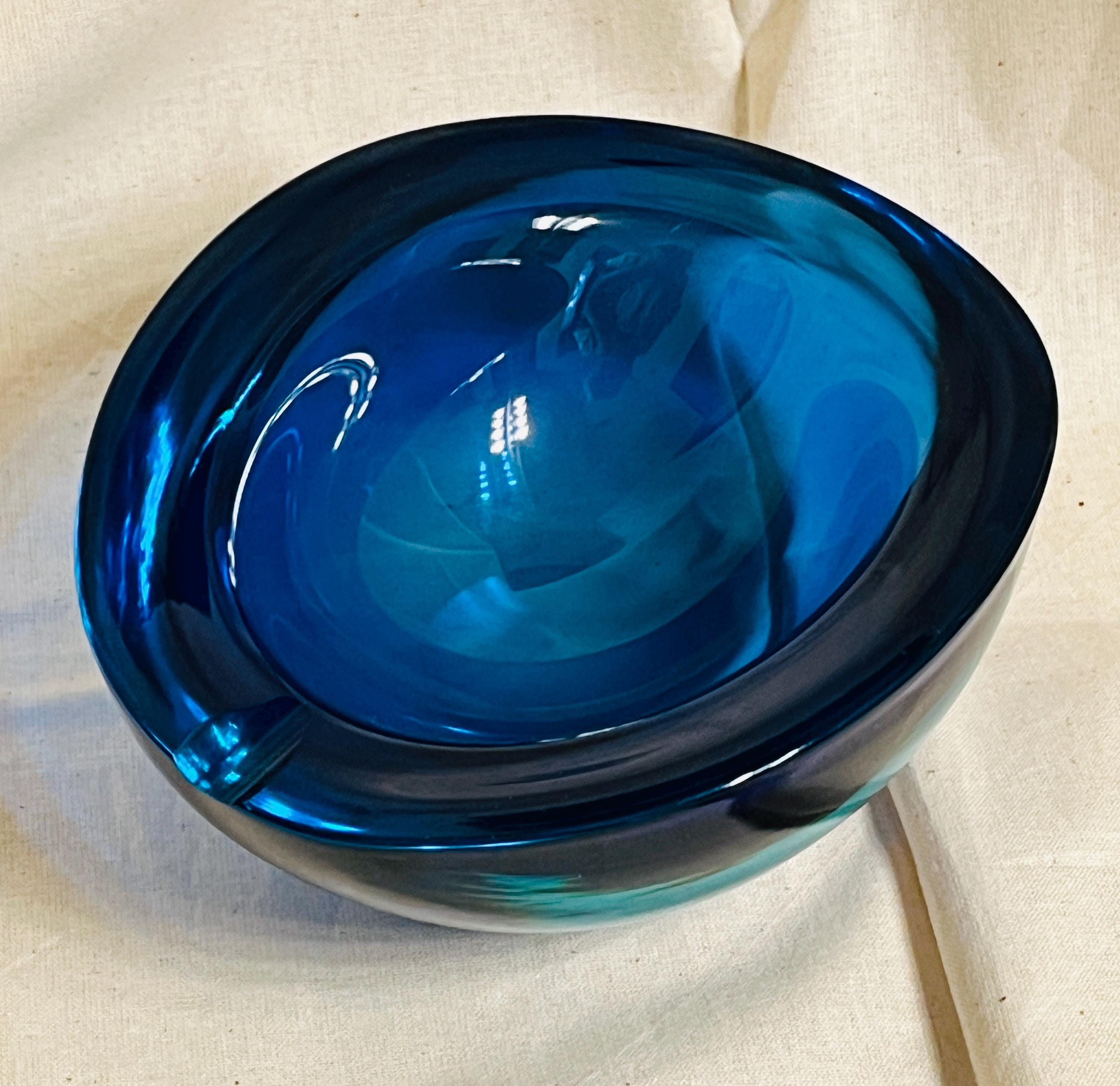 Murano Glass Blue Ashtray - Etsy