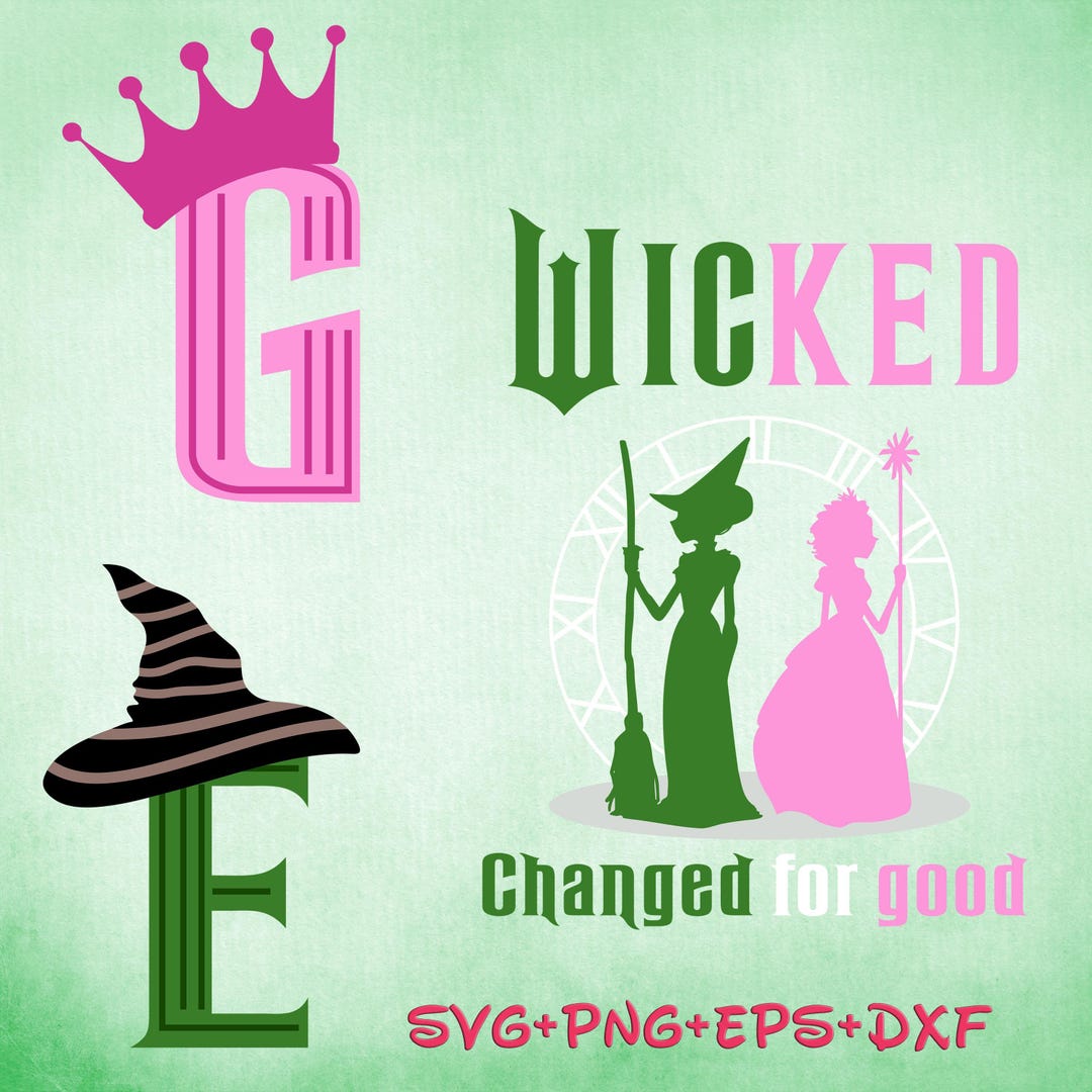 Wicked Movie Changed for Good SVG, Wicked Movie SVG, Elphaba and Glinda ...