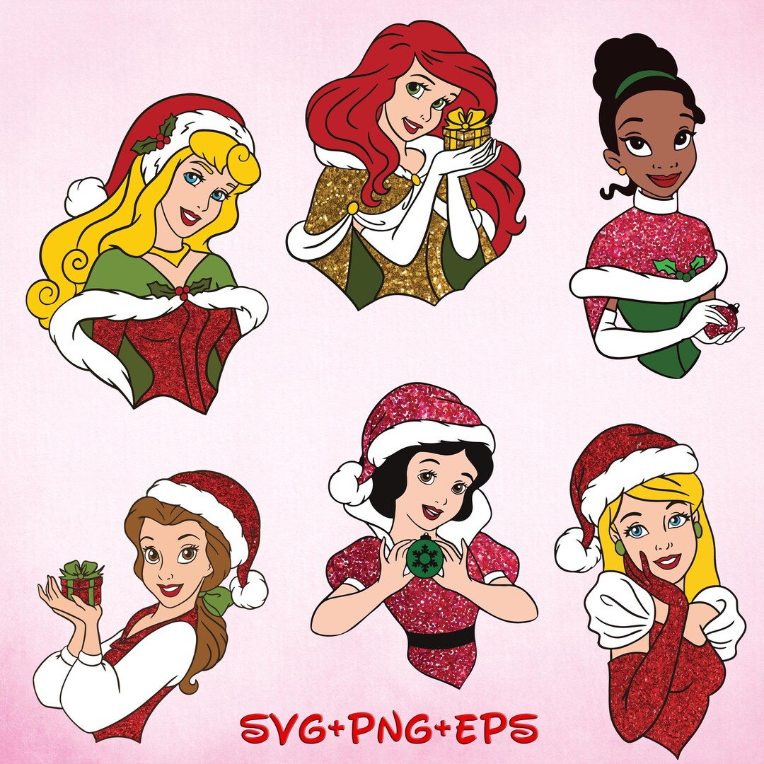Red Princess Santa Hat Svg Png Christmas, Christmas Princess Svg ...