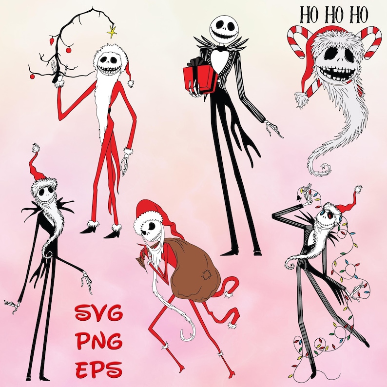 Jack Skellington Svg, Christmas Jack Skellington Svg , Clipart, Png Cut ...
