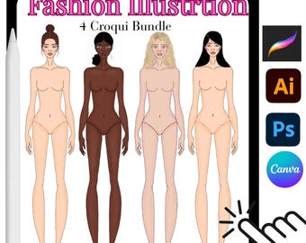 Digital modeillustration Croquis - För designers och varumärken