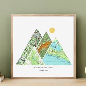 Valentines Day Gift for Him, Valentines Day Gift for Her, Valentines Gift for Him, Mountain Map, Personalized Gifts, For Valentines Day