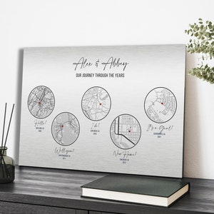 10 Year Anniversary Gift, 10th Anniversary Gift for Husband Wife, Tin Gift, Gifts for him, Personalized Custom Maps, Aluminium Prints