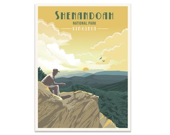 Shenandoah National Park Poster,  National Park Prints, National Park Poster, National Parks, Park Ranger Gift, Travel Gifts, Travel Poster