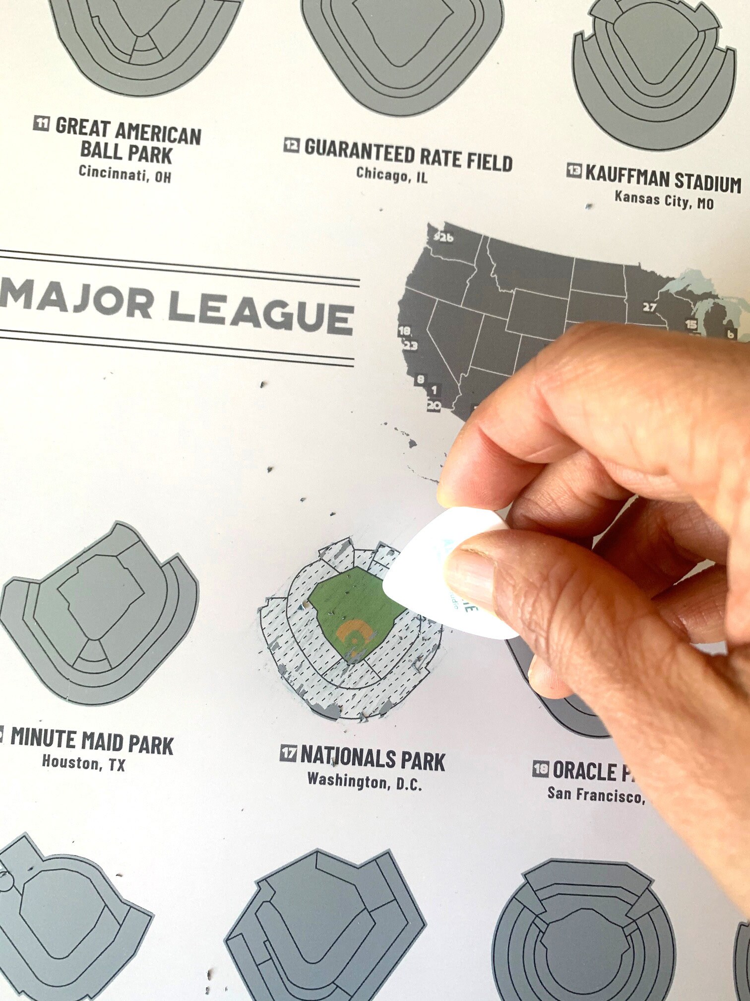 Baseball Stadium Map Baseball Gifts Scratch off Map Etsy UK