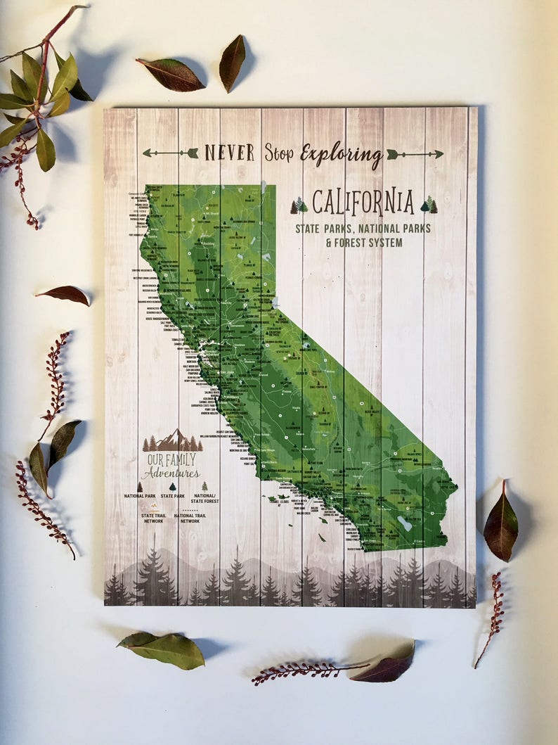 California Wall Art California Gift State Wall Art State Etsy