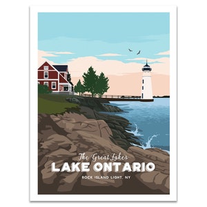 Lake House Decor, Lake Huron, Lighthouse Art, Lighthouse Decor, Lake Superior, Travel Posters, Great lakes of America, Great Lakes, Unframed image 3