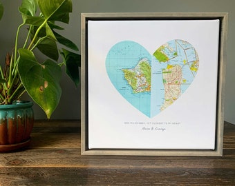 Long Distance Boyfriend Gift, Long Distance Gift Boyfriend, One Year Anniversary Gifts For Boyfriend, Long Distance Friendship Framed Canvas
