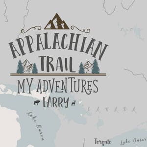 Carte du sentier des Appalaches, carte de randonnée, carte d'aventures en plein air, montagne des Appalaches, décoration rustique, art mural nature, cadeau papa randonneur image 5