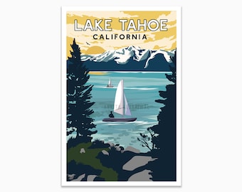 Lake Tahoe, City Wall Prints, City Art Prints, New York City Wall Art, Vintage Poster Set, Unframed, Chicago Skyline, Lake House Decor