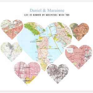 Valentines Day gift for Him, Valentines Day Gift for Her, Long Distance Boyfriend gift, Gifts for Men, 2nd anniversary gift, Custom Map Gift