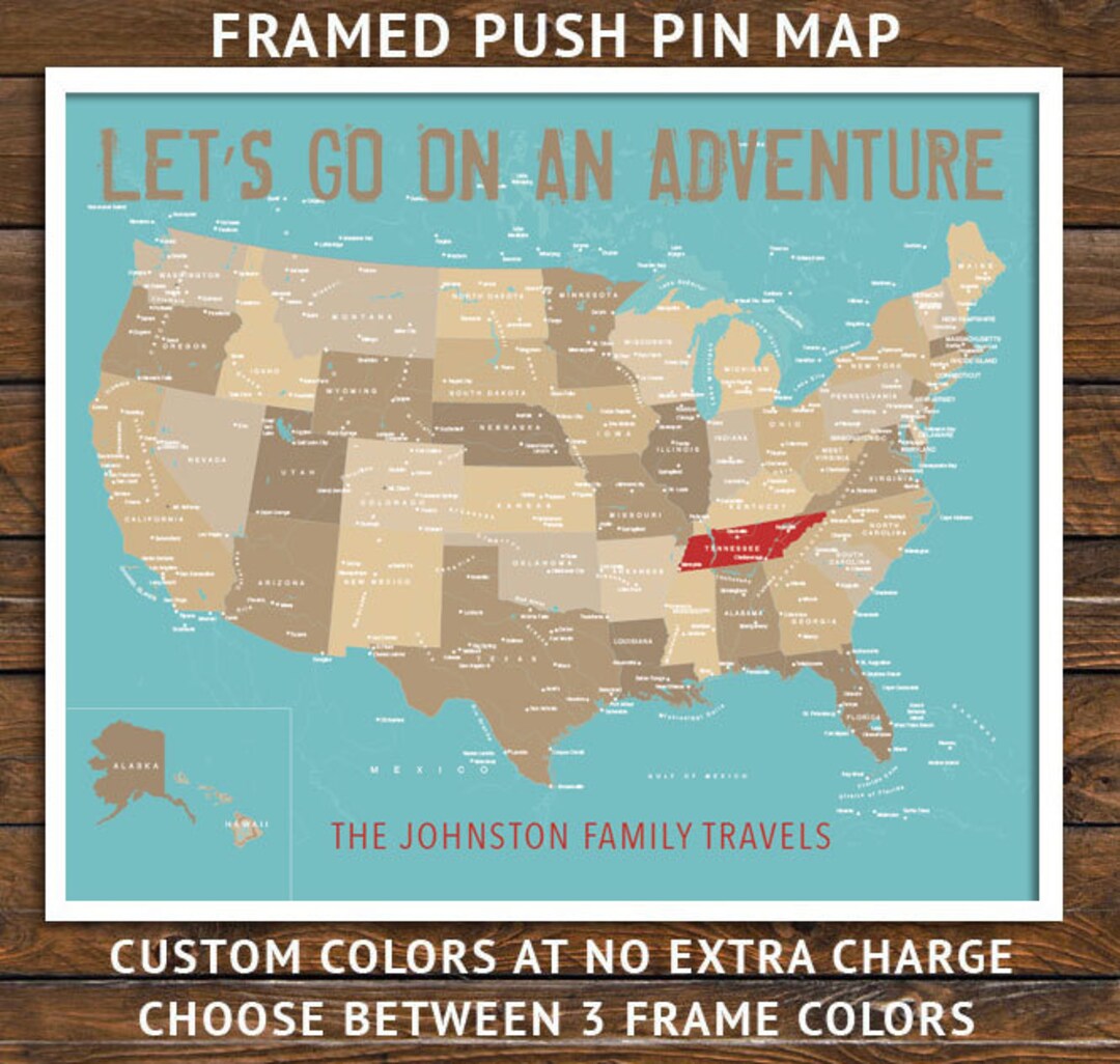 North America Push Pin Map Framed - Il 1080xN.643832547 Akwv