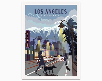 Los Angeles poster, Los Angeles Print, City Wall Prints, City Art Prints, New York City, Vintage Poster Set, Mix and Match, Unframed