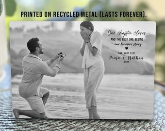Engagement gifts for Best Friend, Personalized Unique Engagement Gifts for Couple, She Said Yes, Gifts from Parents, Photo Printed on Metal