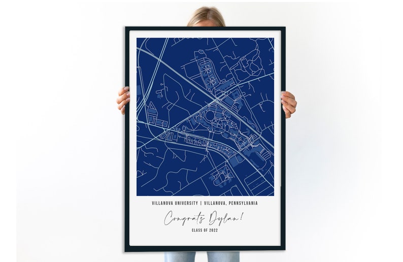 High School Graduation Gift for Her, Graduation Gift, High School Graduation Gift, Custom College Map, Campus Map, Custom High School Map image 5