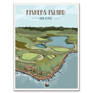 Fisher&#39;s Island Golf Club Poster: Retro Style Golf Art