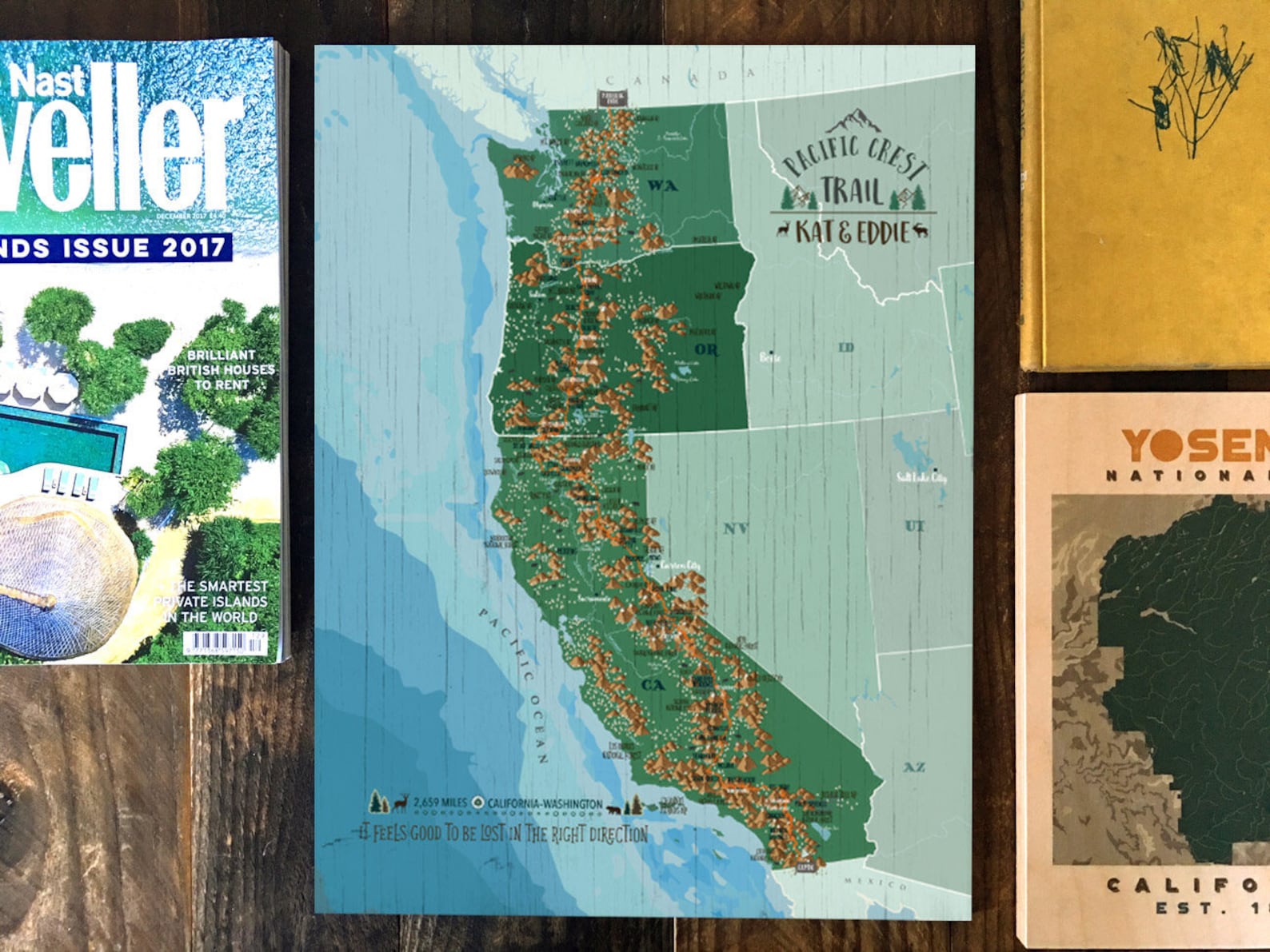 PCT Print Pacific Crest Trail Map Canvas Prints of National - Etsy