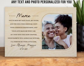 Personalized Photo on Recycled Birch Wood: Mother of the Bride Gift