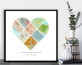 Anniversary Gifts for Men, 1st Anniversary Gift for Husband, Paper Anniversary Gift for Him, Long Distance Relationship Gifts, Framed Option