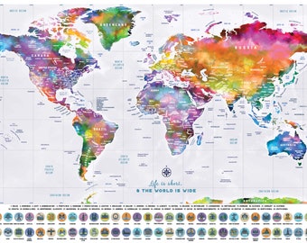 Scratch off World Map, Scratch Off Map, Scratch Map, World Map Poster, World Map Scratch Off, Gift for Traveler, World Traveler Gift, 16x24