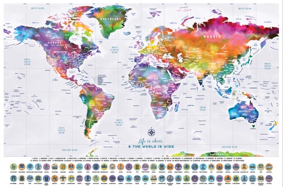 Scratch off World Map, Scratch off Map, Scratch Map, World Map