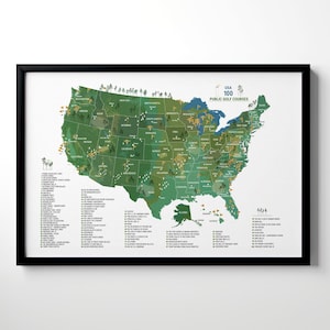 USA Top 100 Public Golf Courses Map: Personalized Golf Travel Tracker