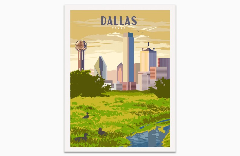 Dallas Skyline Wall Art Dallas Texas Print City Wall Prints Etsy
