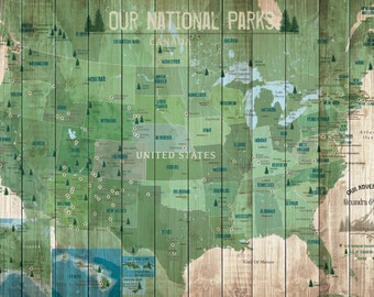 National Park Anniversary Gift, Cotton Gift,  20X30 Inches, 2nd Anniversary, Personalized map, Decorative Map, Traditional Cotton