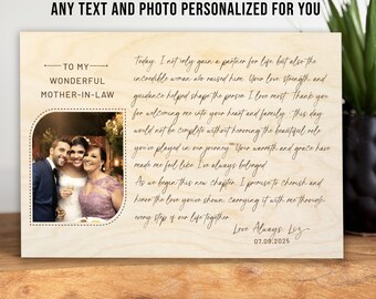 Personalized Photo Print on Wood: Mother-in-Law Gift