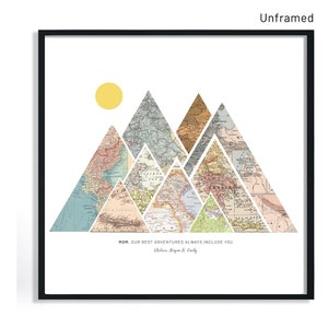 Valentines Day Gift For Him, Travel Gifts, Custom Mountain Map, Valentines Day Gift for Husband, 1 year anniversary gift for boyfriend image 9