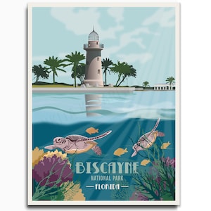 Biscayne National Park Poster, National Park Poster, National Park Art, National Parks, Master Bedroom Wall Decor, National Park Prints
