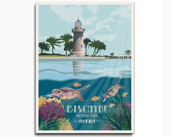 Biscayne National Park Poster, National Park Poster, National Park Art, National Parks, Master Bedroom Wall Decor, National Park Prints