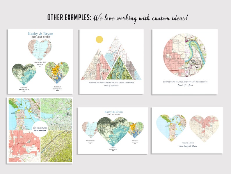 Valentines Day Gift For Him, Travel Gifts, Custom Mountain Map, Valentines Day Gift for Husband, 1 year anniversary gift for boyfriend image 5