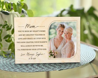 Personalized Wood Photo Print: Mother of the Bride Gift