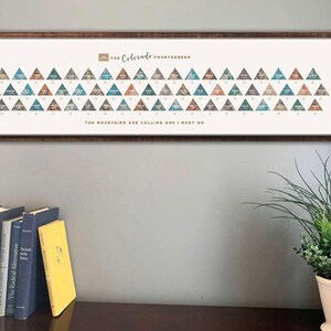 Colorado Gifts, Colorado 14er, Colorado Poster, Colorado Home Decor, Colorado 14ers,  Colorado Fourteeners, Push Pin Canvas, Framed