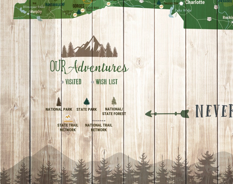 Virginia Map Wall Art Virginia is for Lovers State parks | Etsy