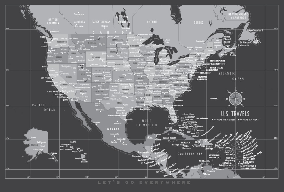 North America Push Pin Map USA - Il 1080xN.1591627165 Ajwh