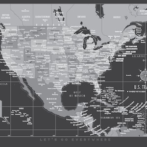 USA Canvas Push Pin Map: Personalized Family Travel Tracker
