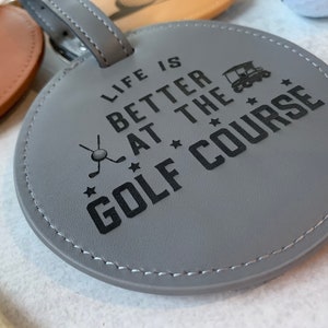 Golf accessory bag tag for golf cart