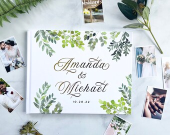 Wedding Guest Book, Guest Book Wedding, Wedding Guestbook, Greenery Guestbook, Bridal Shower Gift, Real Foil Guestbook, GB105