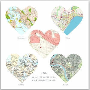 Personalized Mother Map Art: Long Distance Gift for Mom