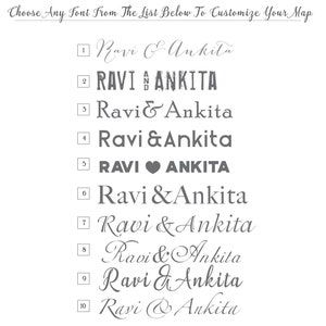 May include: A list of ten different font styles for the names "Ravi & Ankita". The fonts range from simple and modern to more elaborate and decorative.